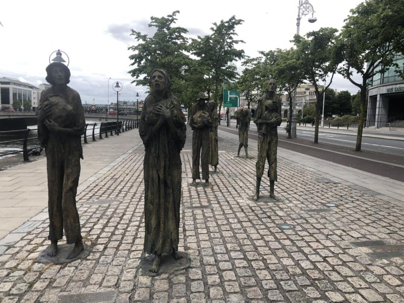 Photograph of figures in Irish Famine Memorial